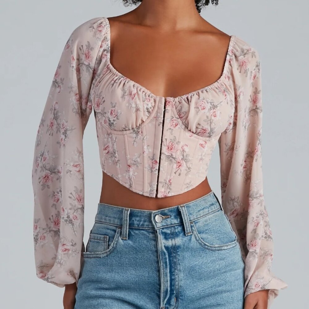 Floral Corset Style Blouse